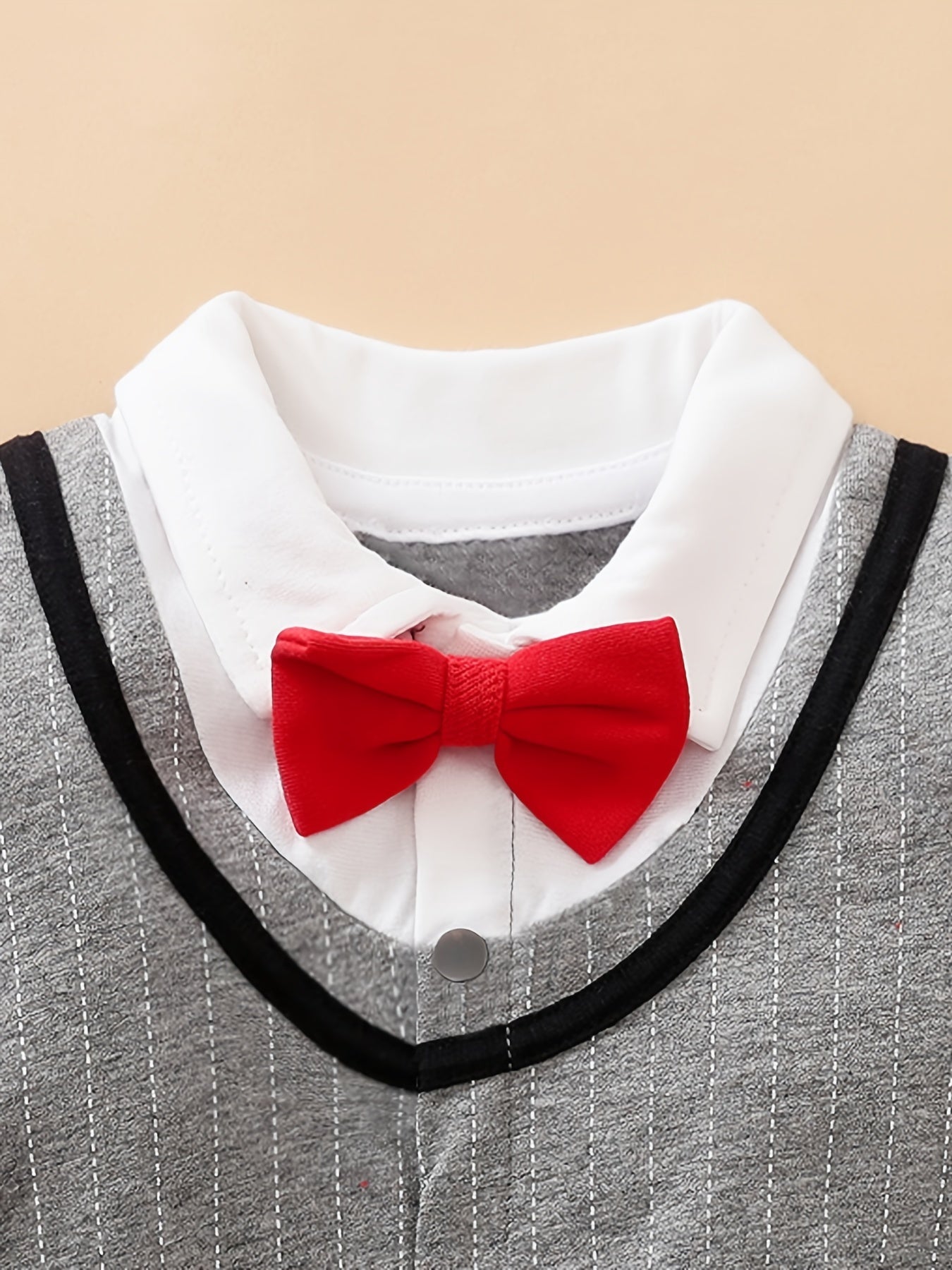 Baby Boys Casual Short Sleeve Bowtie Gentleman Romper Clothes