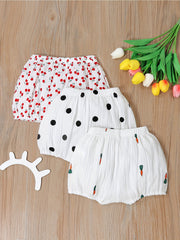 3pcs Print Baby Girl's Shorts Bread Pants Comfy Shorts