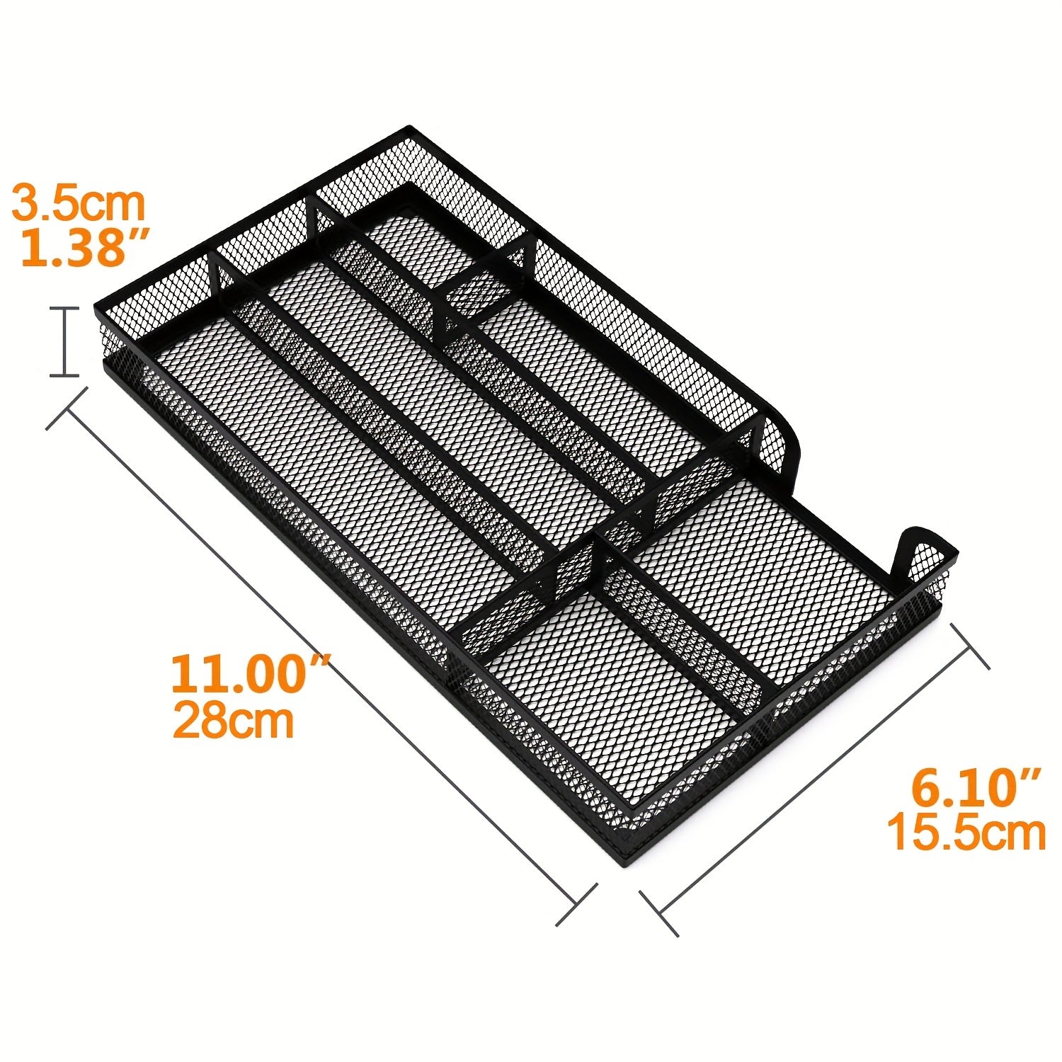 Metal Mesh Desk Drawer Organizer Dividers - Pen Tray Box for Desktop