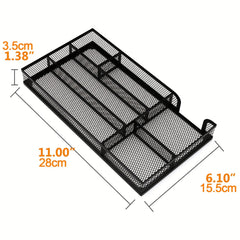 Metal Mesh Desk Drawer Organizer Dividers - Pen Tray Box for Desktop
