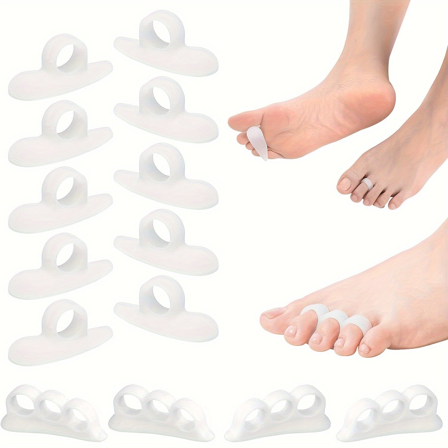 7 Pairs Hallux Valgus Toe Separators for Bunion Hammer Toes Plantar Fasciitis