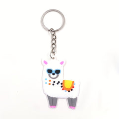 Alpaca Keychain Cartoon Animal PVC Key Ring Purse Bag Backpack Charm