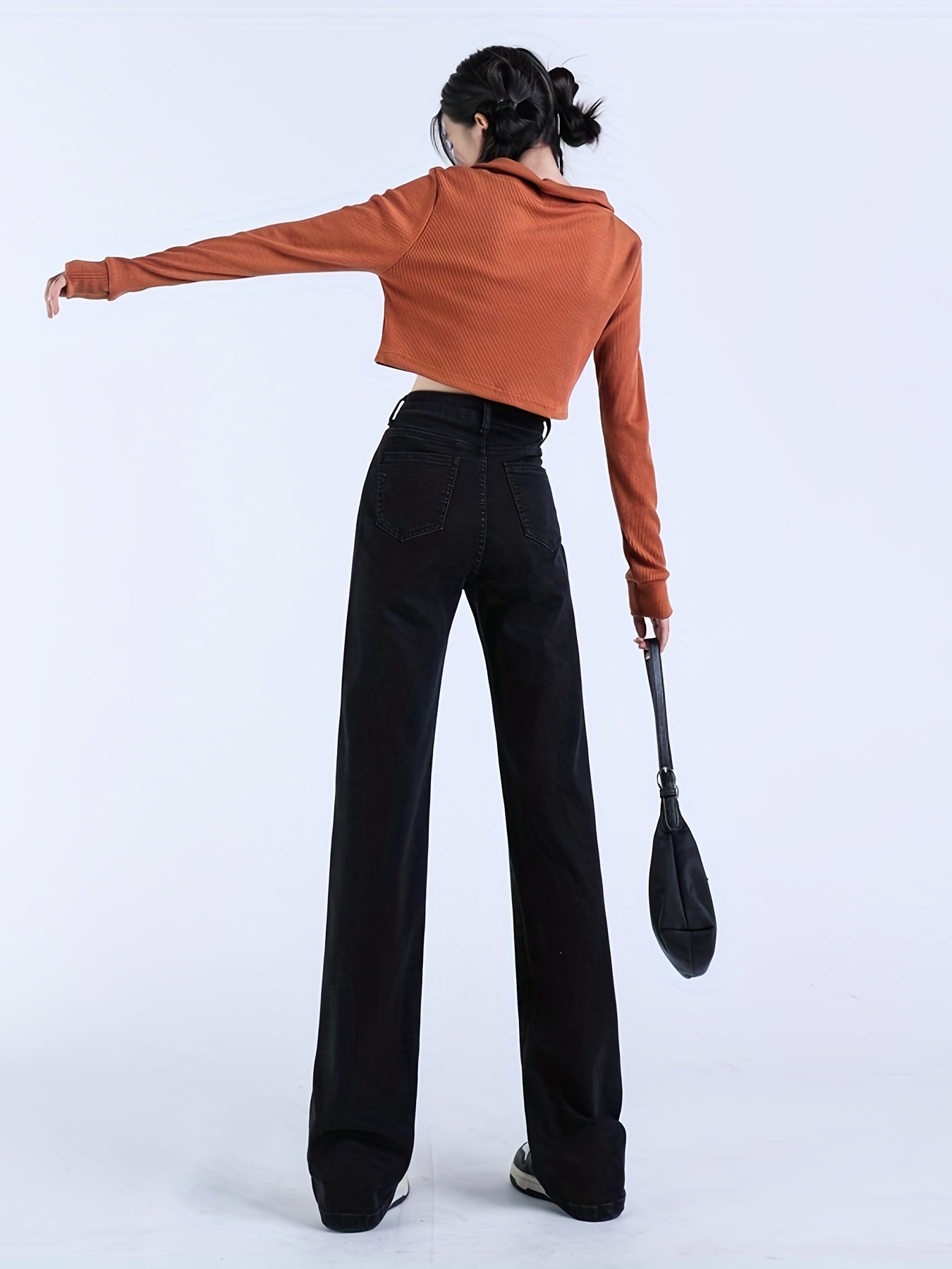 High Waist Wide Leg Jeans Loose Fit