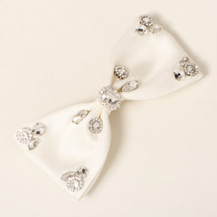 Fabric Rhinestone Bow Hair Clip Solid Hair Clip Hair Accessories