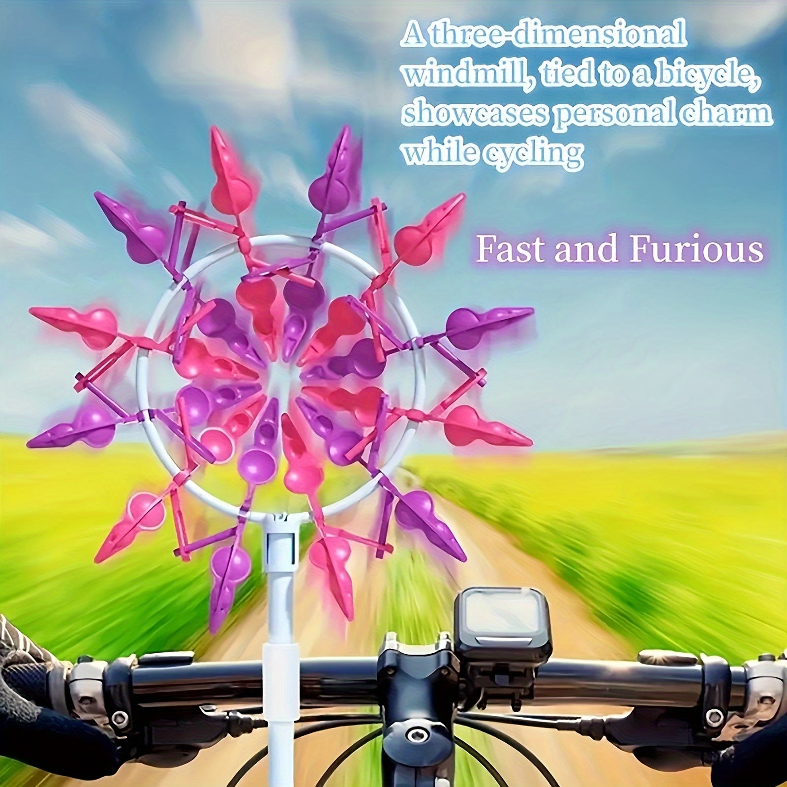 Windmill Bicycle Handle Decorations for Garden and Lawn