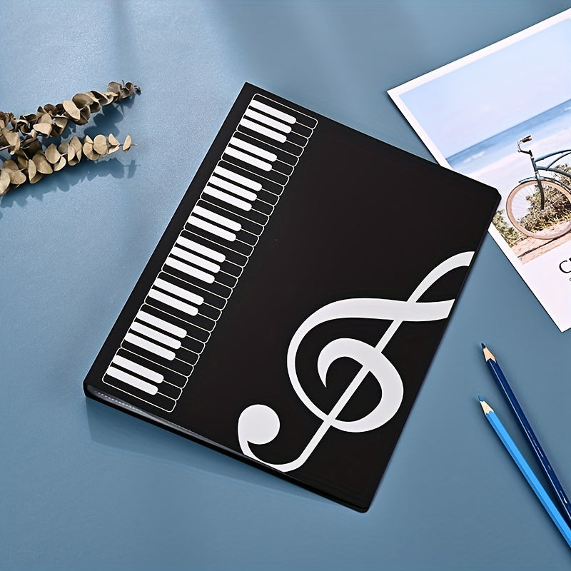 Music Sheet File Folder Clef Paper Storage 40 Pockets A4 File Holder