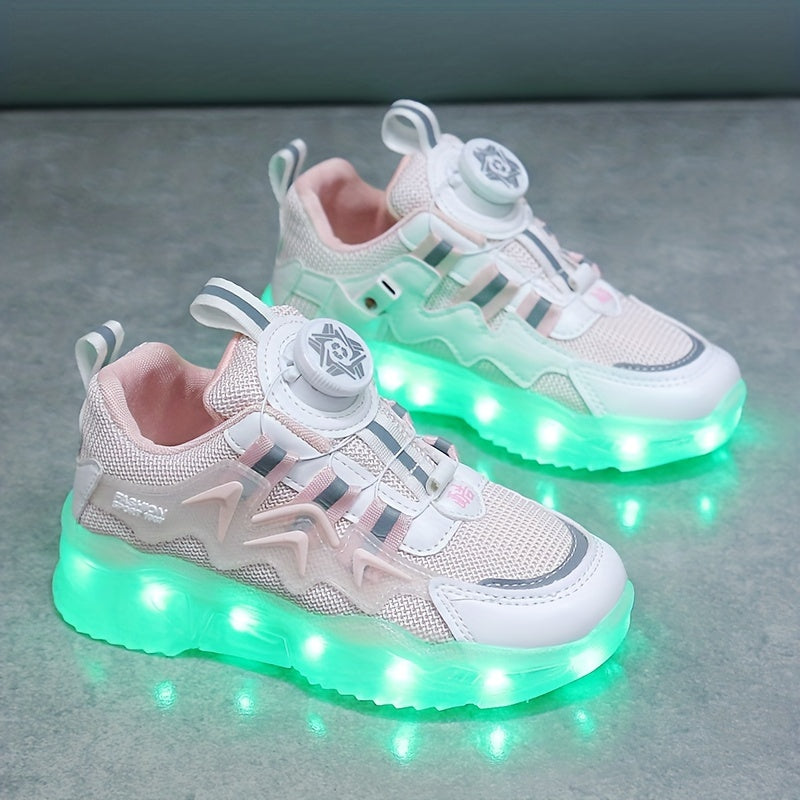 Boys LED Sneakers USB Chargeable Breathable Non Slip Shoes