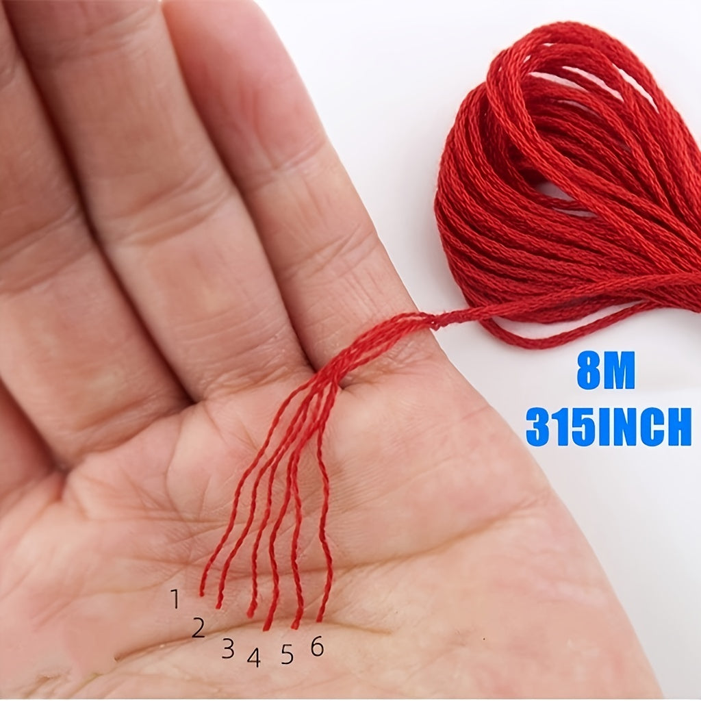 8pcs Rainbow Cross Stitch Threads Embroidery Floss Kit DIY Sewing Thread