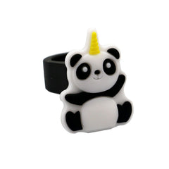 12 Girls Kids Pop Panda Rings Pack