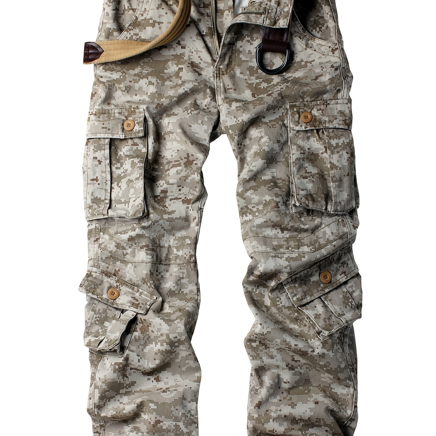 Men's Cargo Pants Safari Style Tactical Camo Full Length Pants