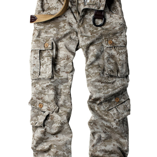 Men's Cargo Pants Safari Style Tactical Camo Full Length Pants
