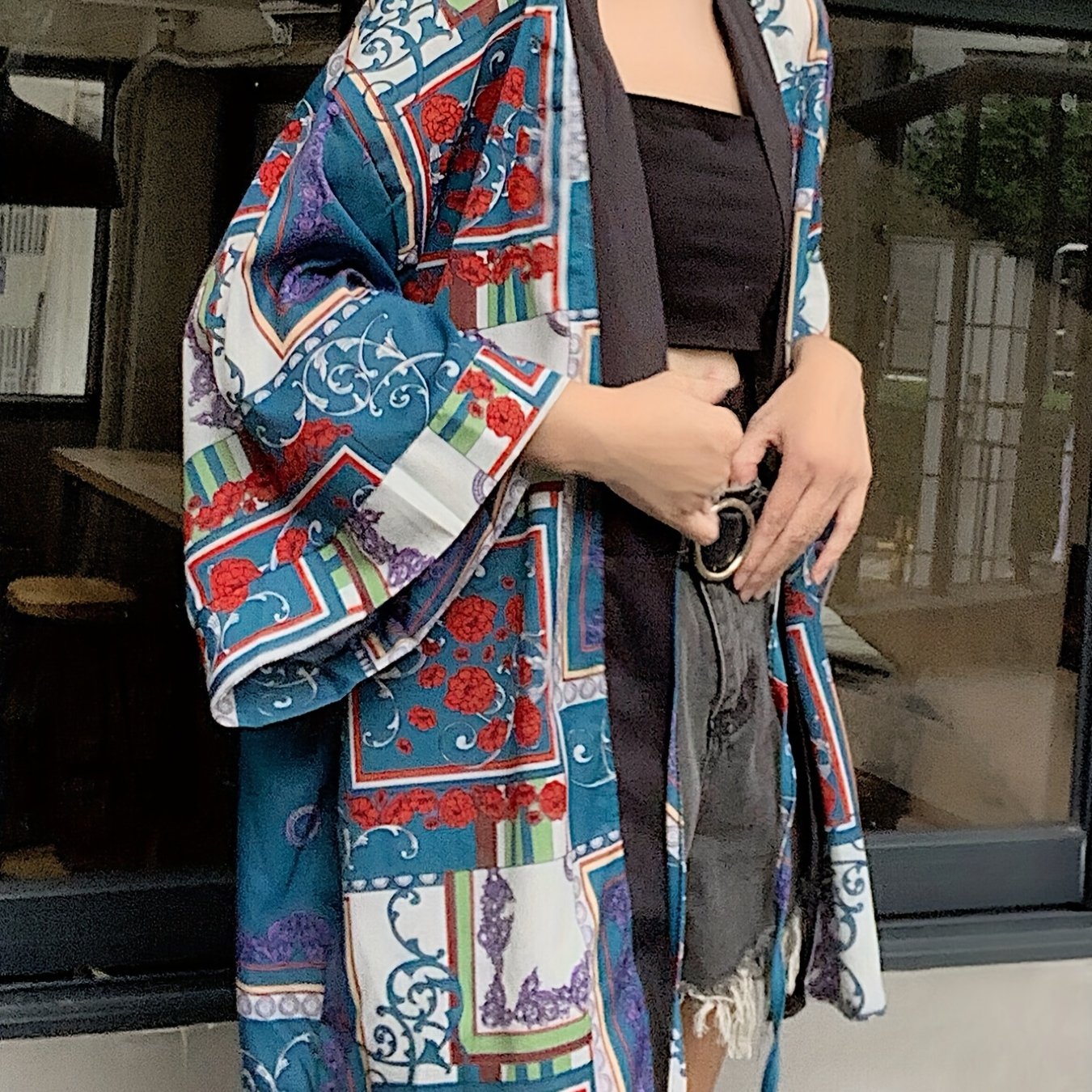 Graphic Print Kimono Cover Up for Spring & Summer