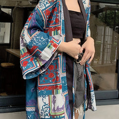 Graphic Print Kimono Cover Up for Spring & Summer
