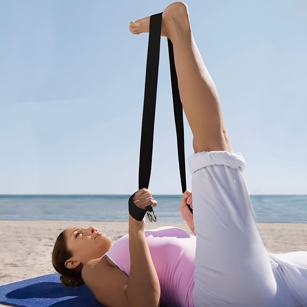 Yoga Stretching Strap with Double Rings Fitness Resistance Rope