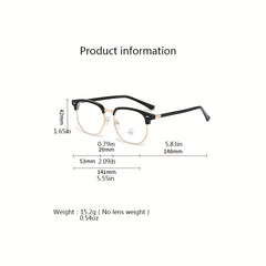 Light Blocking Glasses Square Clear Lens Anti Eyestrain for Women Men