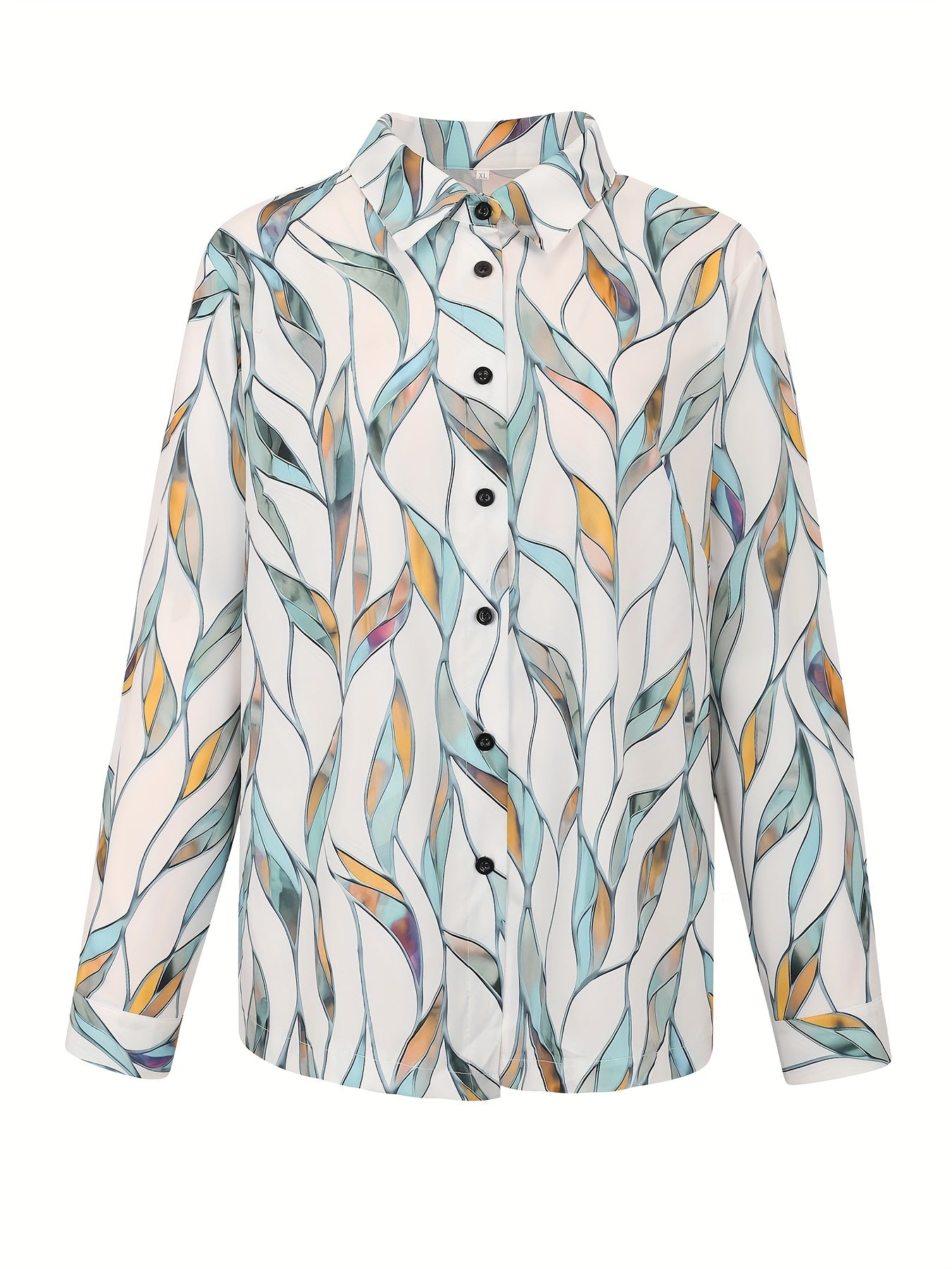 Floral Print Long Sleeve Button Up Shirt Top