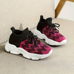 Boy's Comfy Breathable Sock Shoes Non Slip Lace Up Soft Sole Sneakers