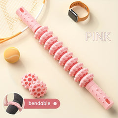 Wheels Yoga Roller Bendable Fitness Massage Stick Muscle Relaxation