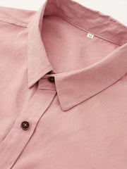Men's Lapel Shirt with Chest Pocket Short Sleeve Button Up