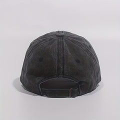 Washed Alphabets Embroidery Baseball Cap Breathable Peaked Cap