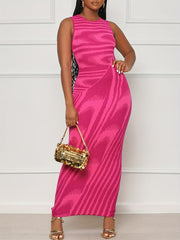 Striped Sleeveless Bodycon Dress for Women