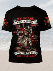 Soldier Pattern Print Men's Short Sleeve Comfy T-Shirt Graphic Tee