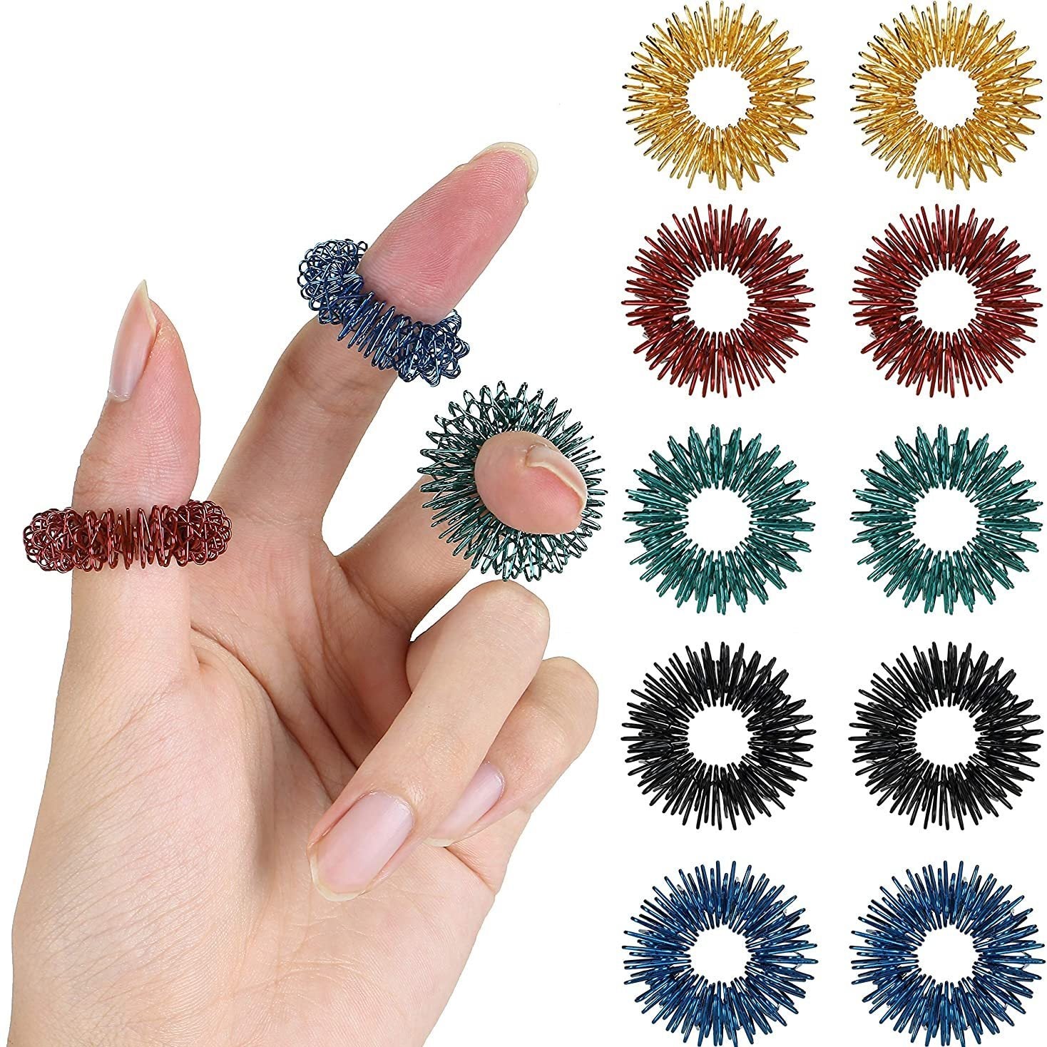 3 Pack Relax Massage Rings for Anxiety ADHD Soothing Emotional Management