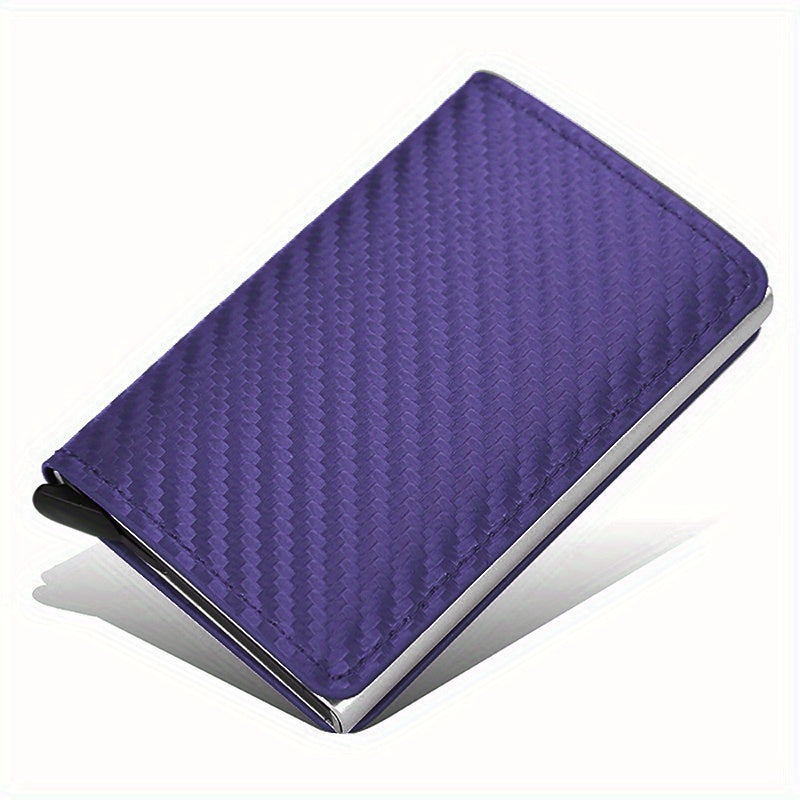 Carbon Fiber Credit Card Holder Wallet Rfid Metal Thin Slim Pop Up Minimalist
