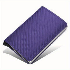 Carbon Fiber Credit Card Holder Wallet Rfid Metal Thin Slim Pop Up Minimalist