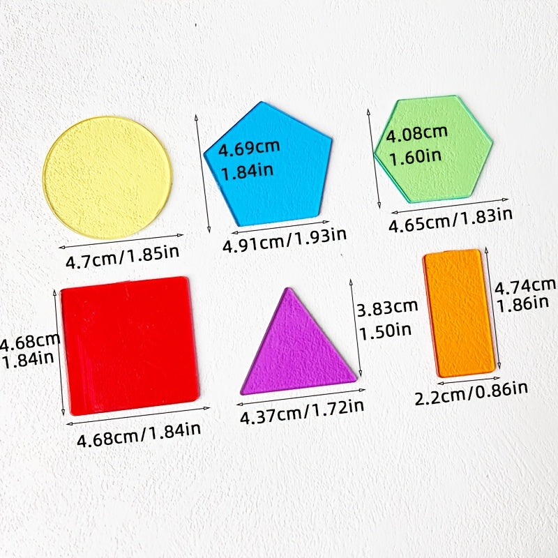36pc Translucent Geometric Toys for Math & Color Learning