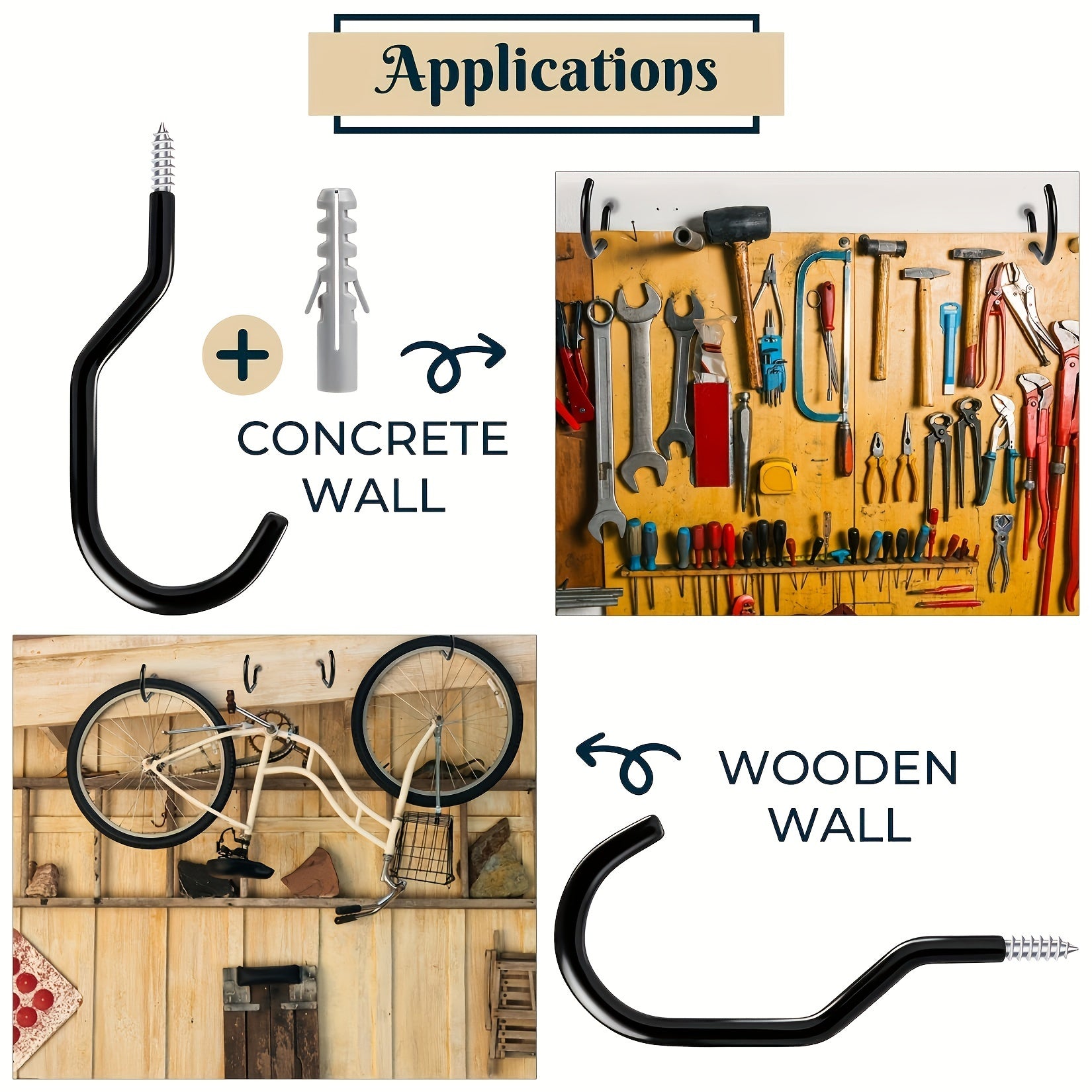 10PCS Garage Storage Hooks Bike Hooks Heavy Duty Ceiling Hoo