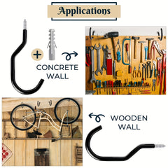 10PCS Garage Storage Hooks Bike Hooks Heavy Duty Ceiling Hoo