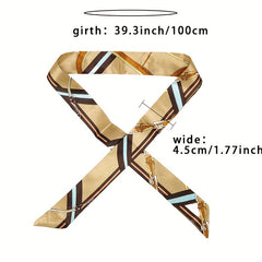 Pattern Neckerchief Casual Long Ribbon Skinny Scarf Headband