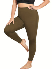 Solid High Waist Tummy Control Yoga Leggings