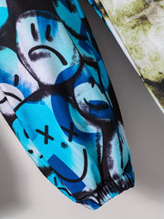 3pcs Boys Tie Dye Smiling Dinosaur Print Jogger Sports Pants