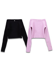 Girls' Long Sleeve Knitted Ballet Dance Top Sweater Pullover Shirt