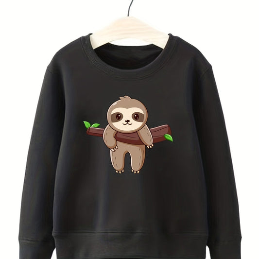 Cartoon Monkey Pattern Smart Sweatshirt For Girls