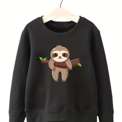 Cartoon Monkey Pattern Smart Sweatshirt For Girls