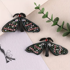 2pcs Beads Butterfly Embroidery Patches For Girls Clothing DIY