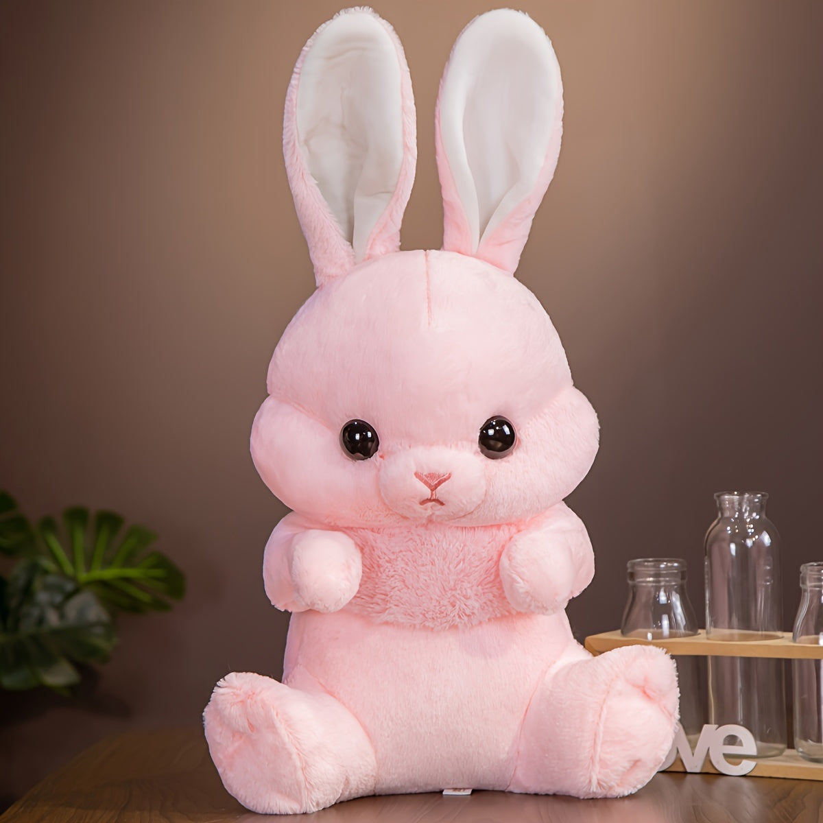 Cute Rabbit Plush Toy with Pillow, Pink