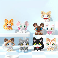 Adorable Kitten Block Toys DIY Desk Ornaments
