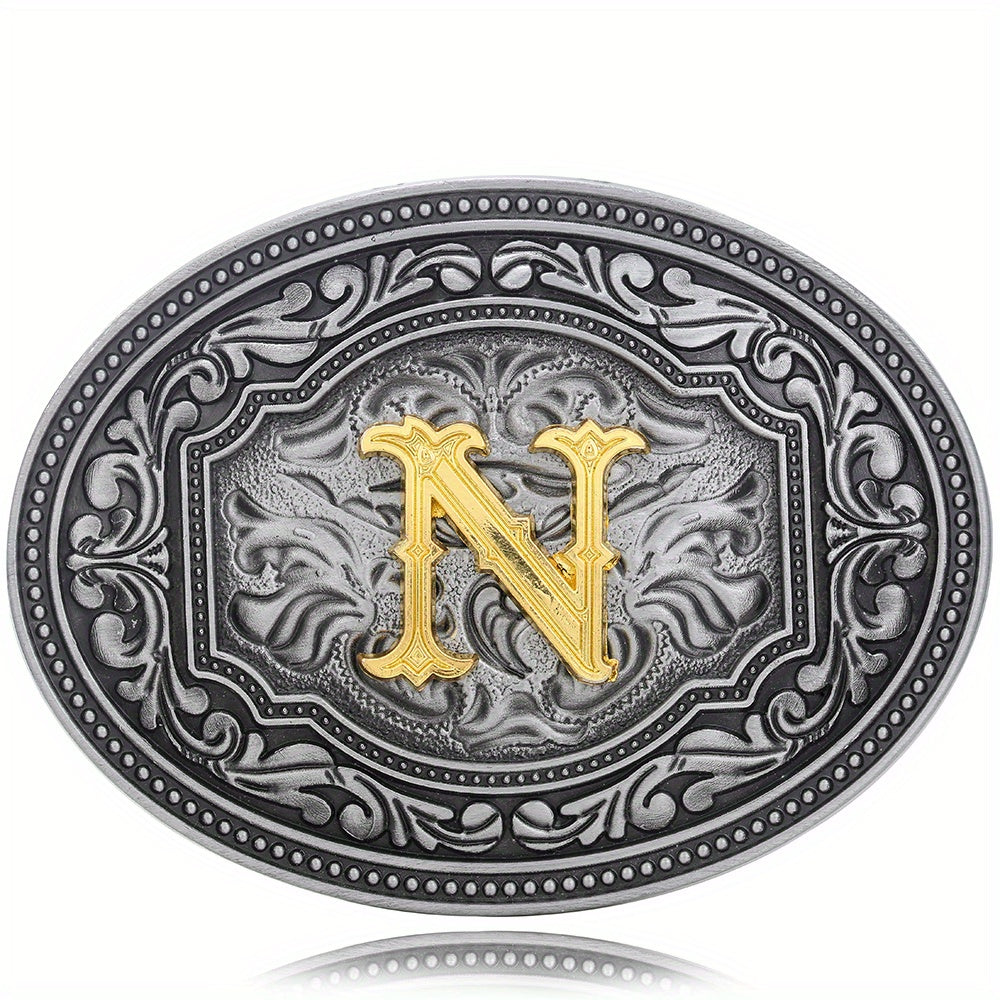 Men's Belt Buckle Initial Letter Retro Design