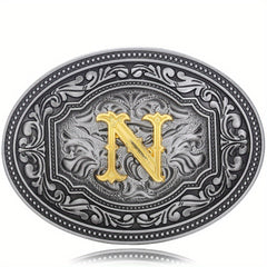 Men's Belt Buckle Initial Letter Retro Design