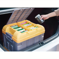 40L Outdoor Storage Box Fishing Container Double Layer Cover with Grids