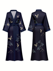 Ramadan Graphic Print Long Sleeve Bathrobe