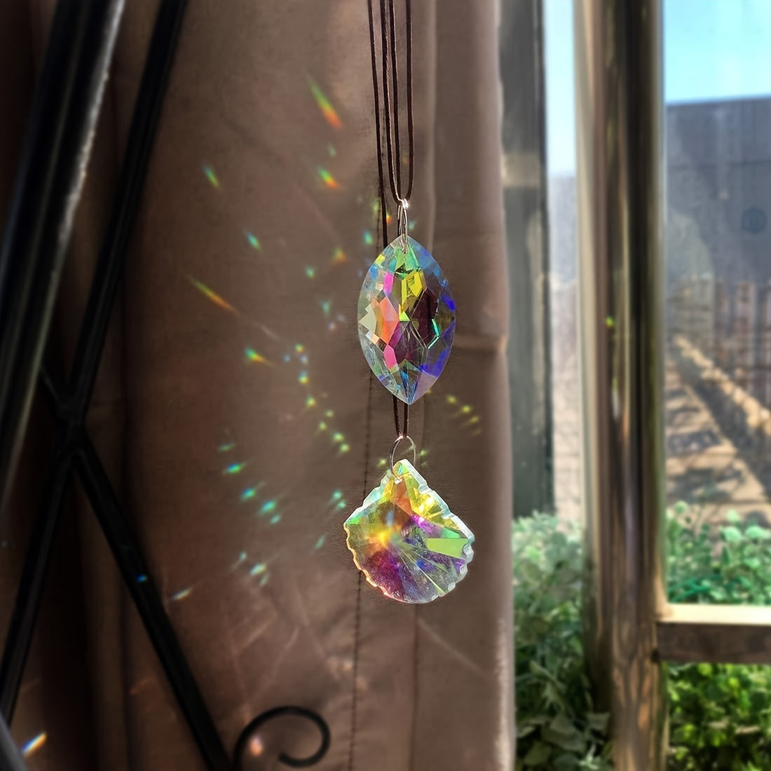 10pcs Colorful Crystal Chandelier Light Drops Pendants Prisms Hanging