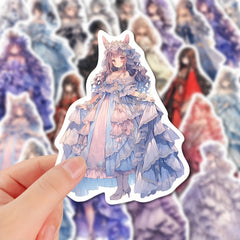 48pcs Girls Formal Dress Stickers Pack Kids Laptop Luggage Notebook Decoration