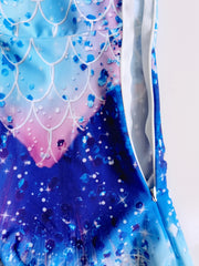 Mermaid Tail Costume Swimsuit With Monofin For Girls