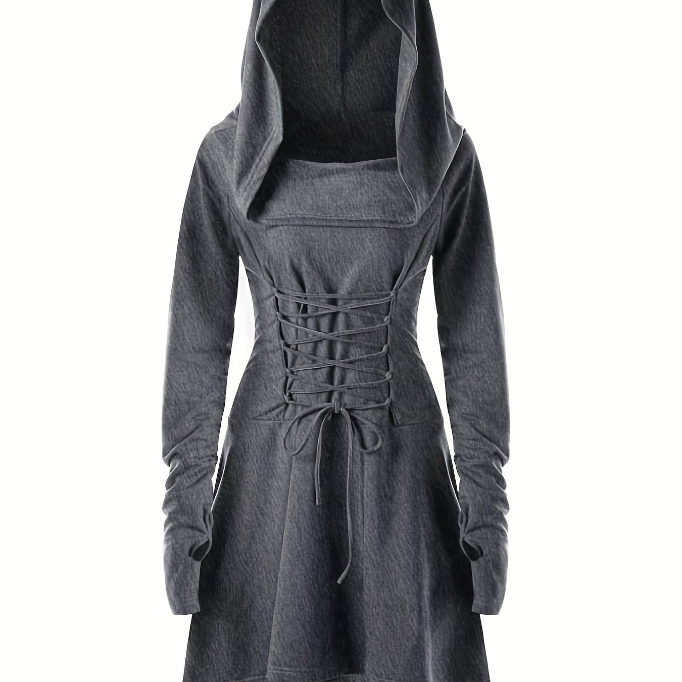 Gothic Witch Cosplay Dress Halloween Hooded Costume