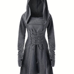 Gothic Witch Cosplay Dress Halloween Hooded Costume